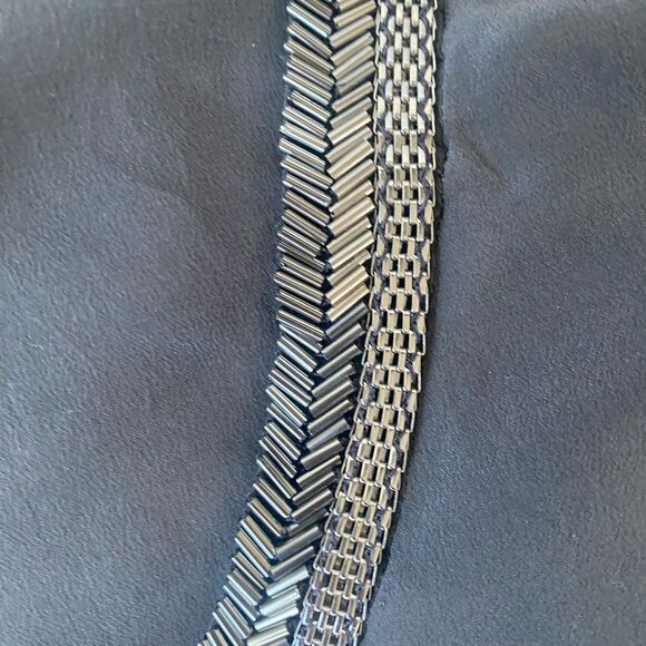 All Saints Axes Silk Blouse Hand Embellished Beaded Sz 4 Urban Designer Luxury - Picture 3 of 9